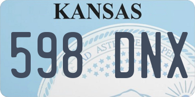 KS license plate 598DNX
