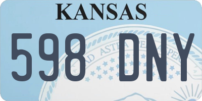 KS license plate 598DNY