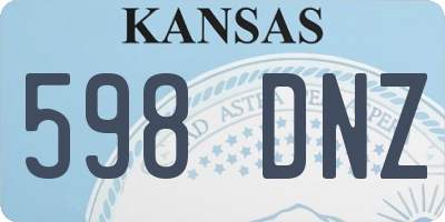 KS license plate 598DNZ