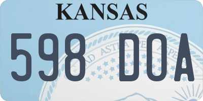 KS license plate 598DOA