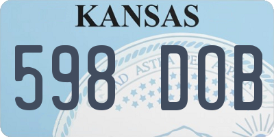 KS license plate 598DOB
