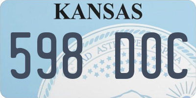 KS license plate 598DOC
