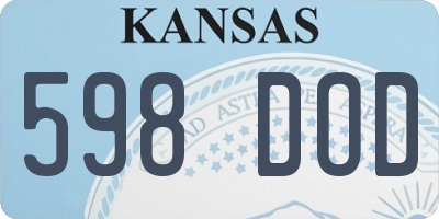 KS license plate 598DOD