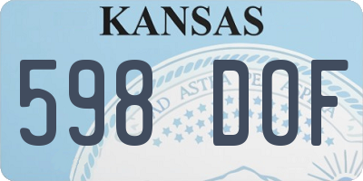 KS license plate 598DOF