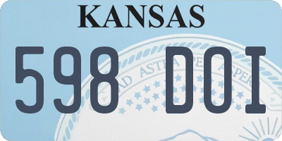 KS license plate 598DOI