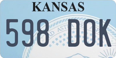 KS license plate 598DOK