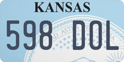 KS license plate 598DOL