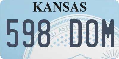 KS license plate 598DOM