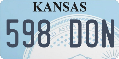 KS license plate 598DON
