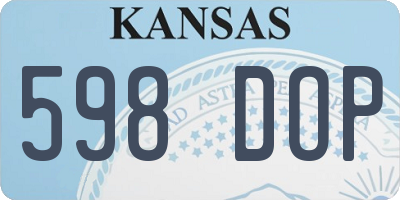 KS license plate 598DOP
