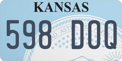 KS license plate 598DOQ