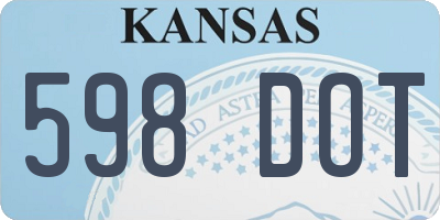 KS license plate 598DOT