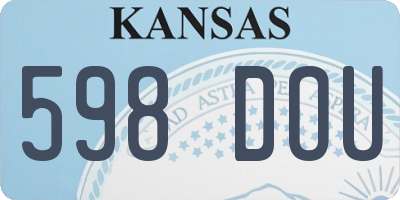 KS license plate 598DOU
