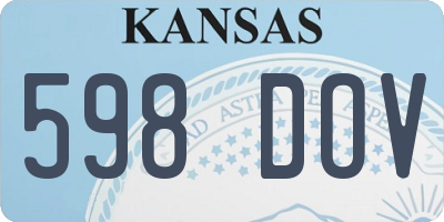KS license plate 598DOV