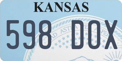 KS license plate 598DOX