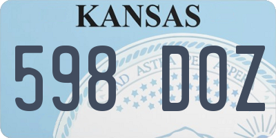 KS license plate 598DOZ