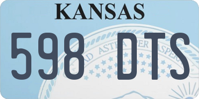 KS license plate 598DTS