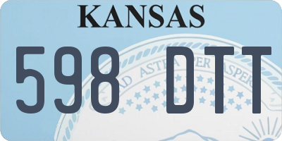 KS license plate 598DTT