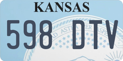 KS license plate 598DTV