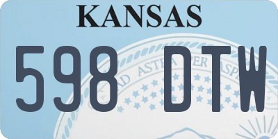 KS license plate 598DTW