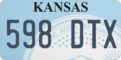 KS license plate 598DTX