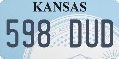 KS license plate 598DUD