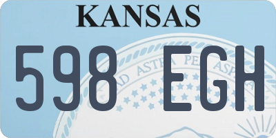 KS license plate 598EGH