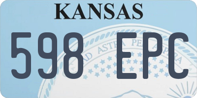 KS license plate 598EPC