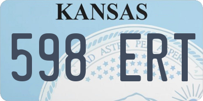 KS license plate 598ERT