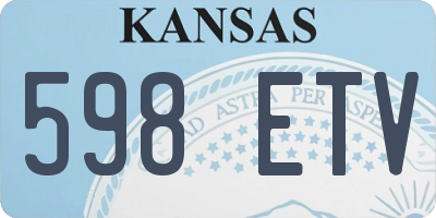 KS license plate 598ETV