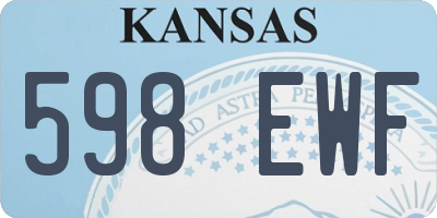 KS license plate 598EWF