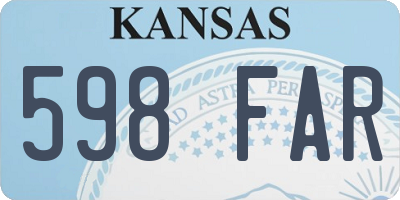 KS license plate 598FAR