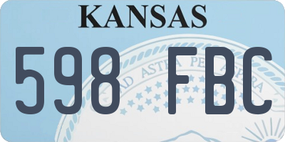 KS license plate 598FBC