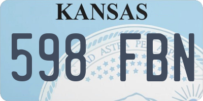 KS license plate 598FBN