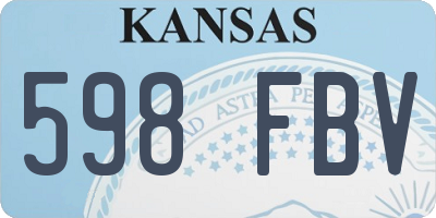 KS license plate 598FBV