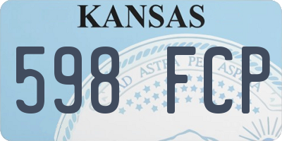 KS license plate 598FCP