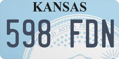 KS license plate 598FDN