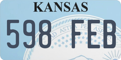 KS license plate 598FEB