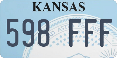 KS license plate 598FFF