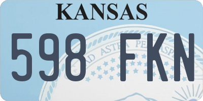 KS license plate 598FKN