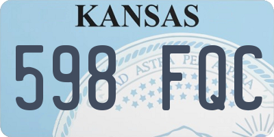 KS license plate 598FQC