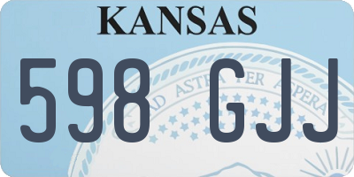 KS license plate 598GJJ