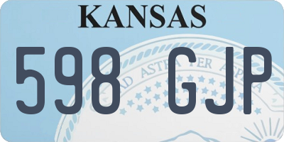 KS license plate 598GJP