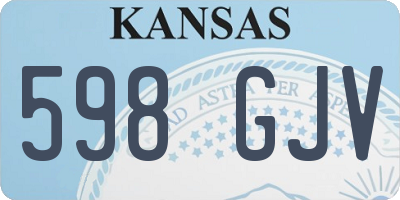 KS license plate 598GJV
