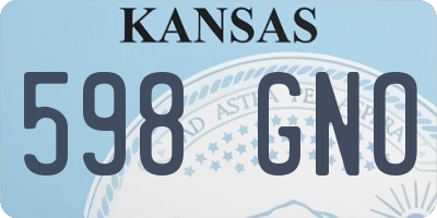 KS license plate 598GNO