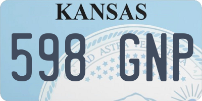KS license plate 598GNP