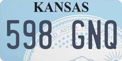 KS license plate 598GNQ
