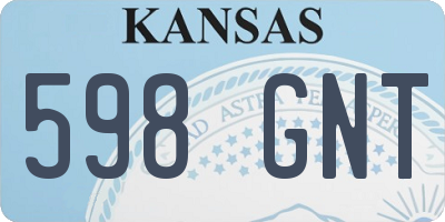 KS license plate 598GNT