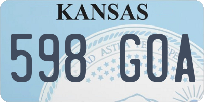 KS license plate 598GOA
