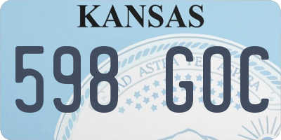 KS license plate 598GOC